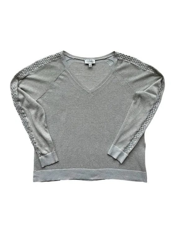 Lucky Brand Metallic Linen Blend Knit V-Neck Sweater Size Large in GUC - Picture 2 of 5